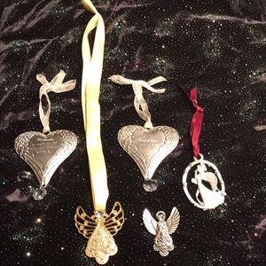 5 Angel pendants ornaments pin on brooch metal rhinestones